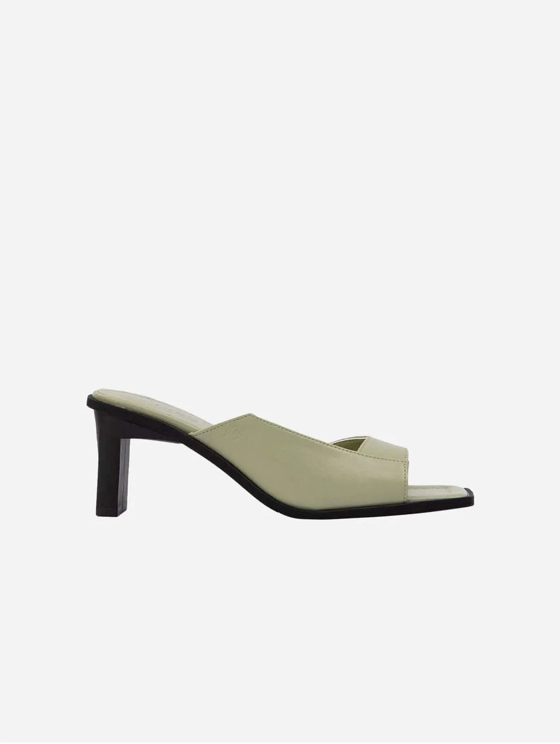 Lyn Vegan Apfel-Leder Mules | Salbeigrün