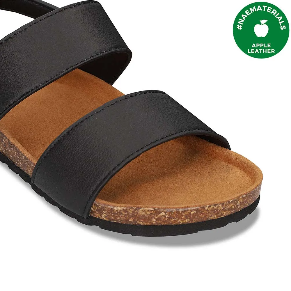 Mak Unisex Vegane Apfel-Leder Sandalen | Schwarz