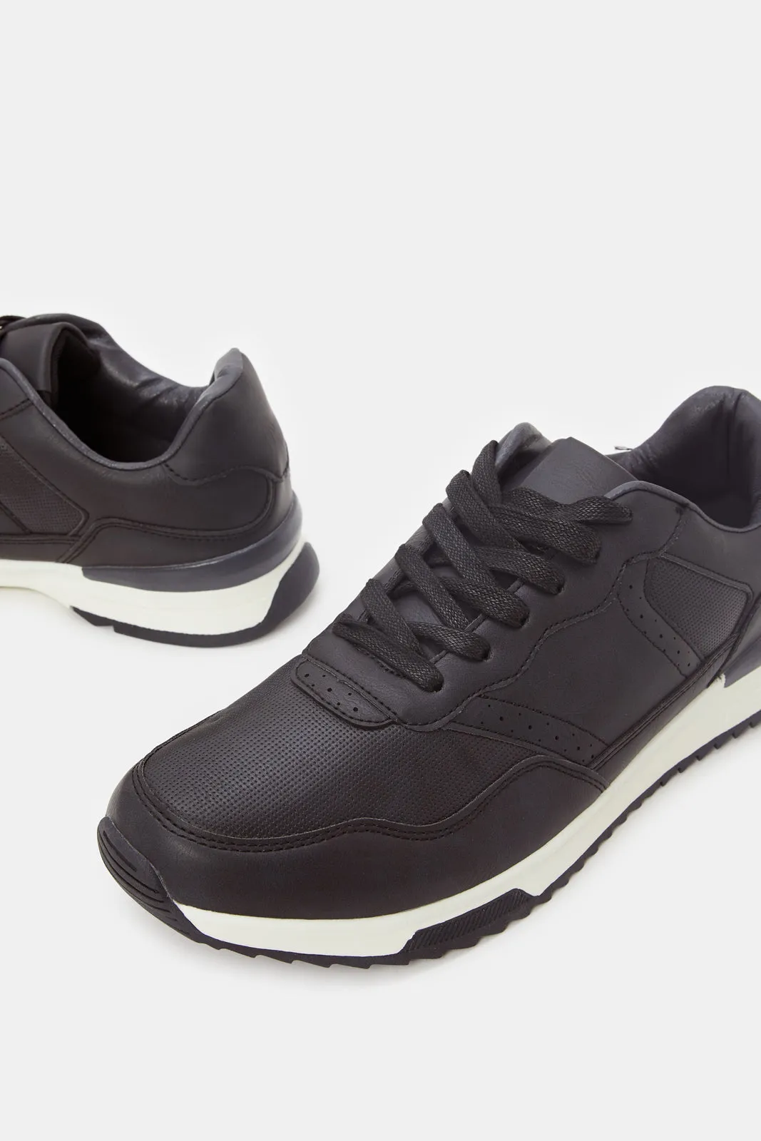 Herren Navy Material Block Sneaker