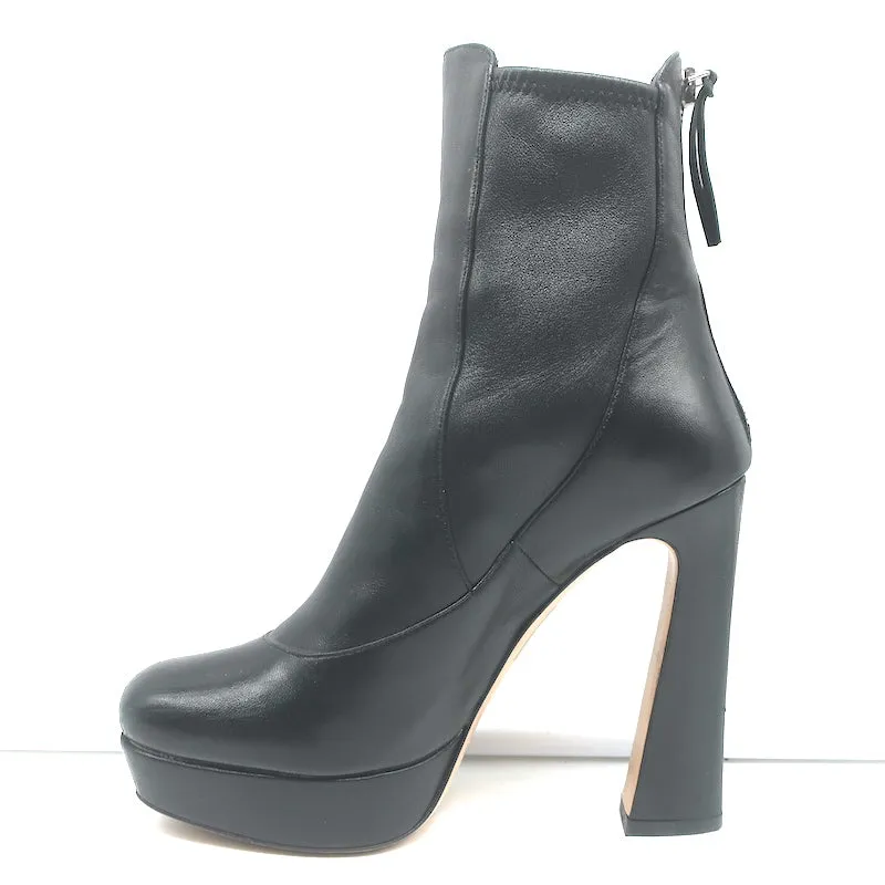 Miu Miu Plateau-Stiefeletten Schwarz Leder Größe 36.5