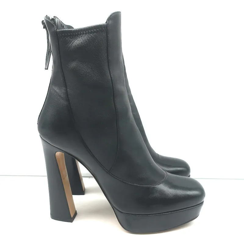 Miu Miu Plateau-Stiefeletten Schwarz Leder Größe 36.5
