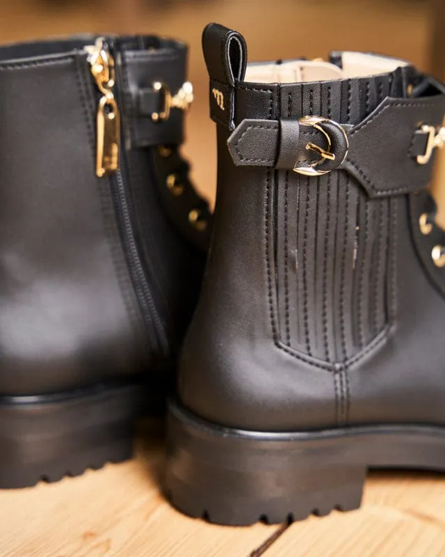 Newcastle Vegane Leder-Schnürstiefel | Schwarz