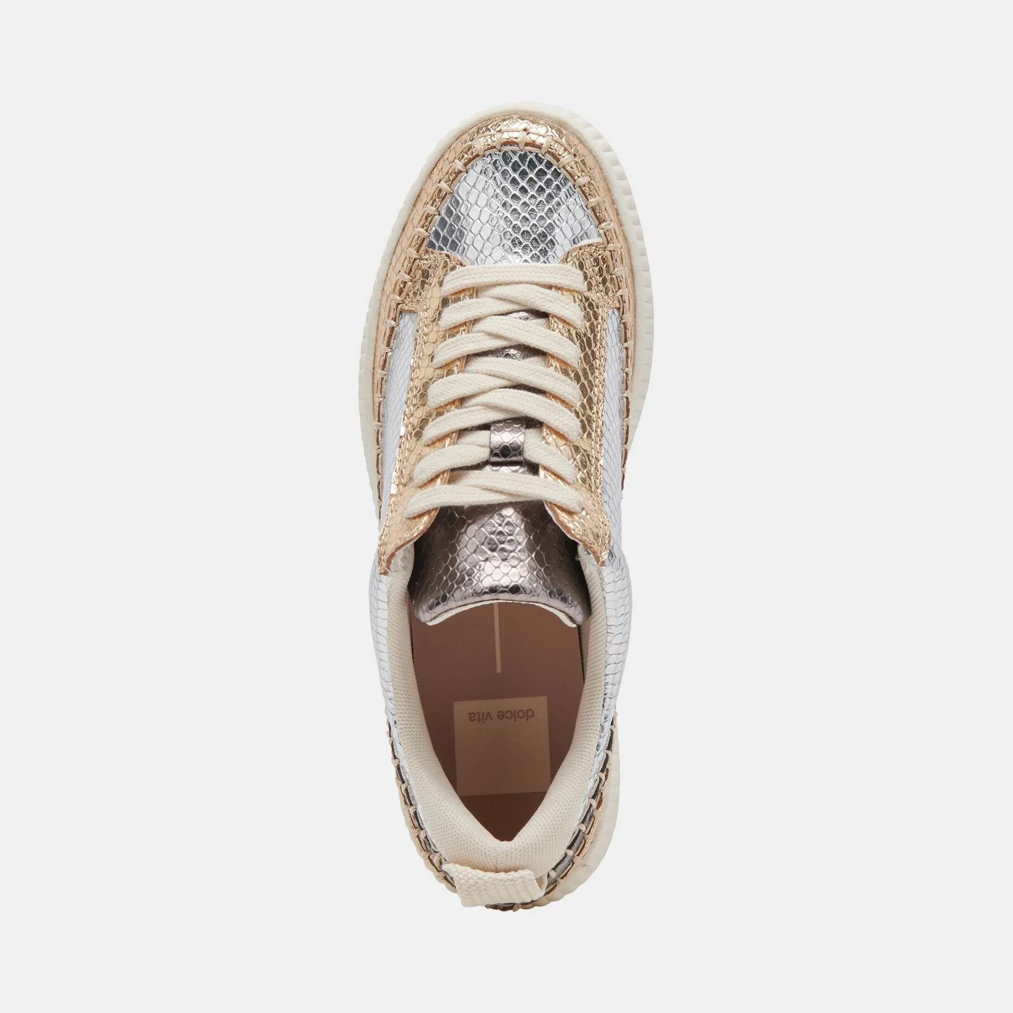 NICONA SNEAKER SILBER GOLD GEPRÄGTES LEDER