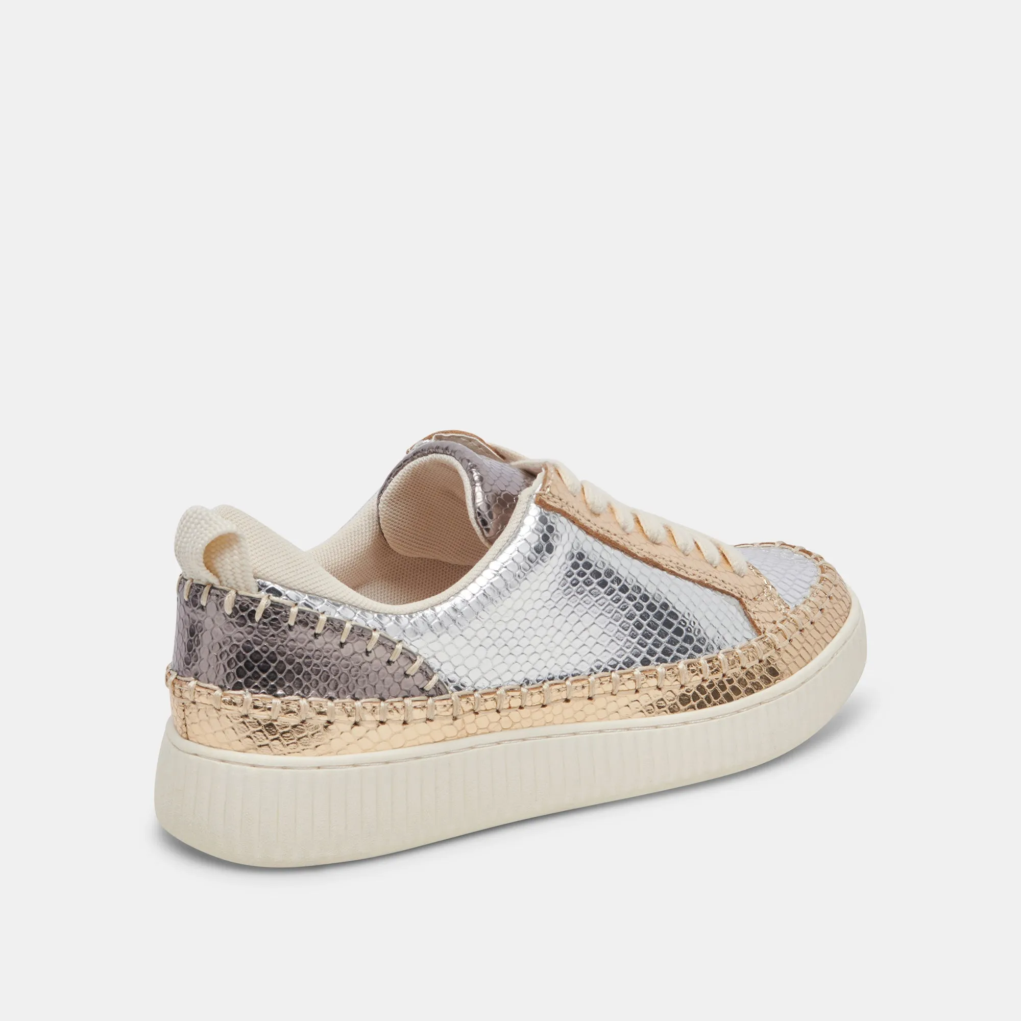 NICONA SNEAKER SILBER GOLD GEPRÄGTES LEDER