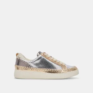 NICONA SNEAKER SILBER GOLD GEPRÄGTES LEDER