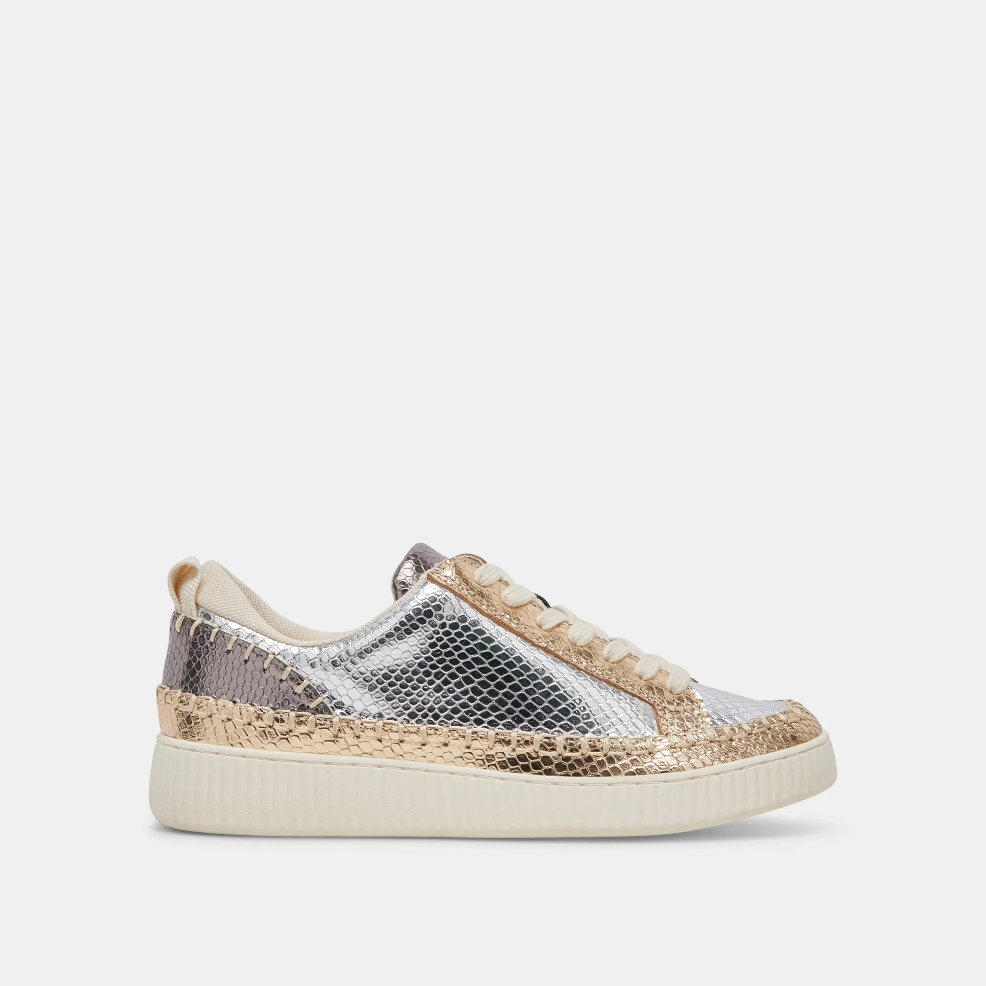 NICONA SNEAKER SILBER GOLD GEPRÄGTES LEDER