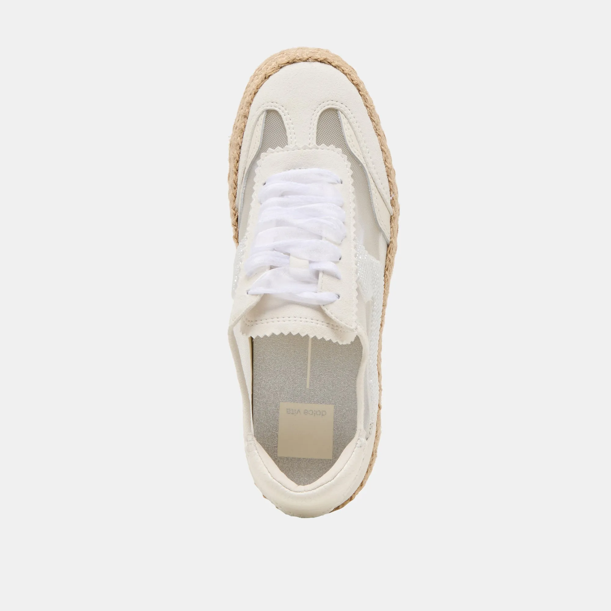 HINWEIS ESPADRILLE PERLEN SNEAKER WEIßES MESH