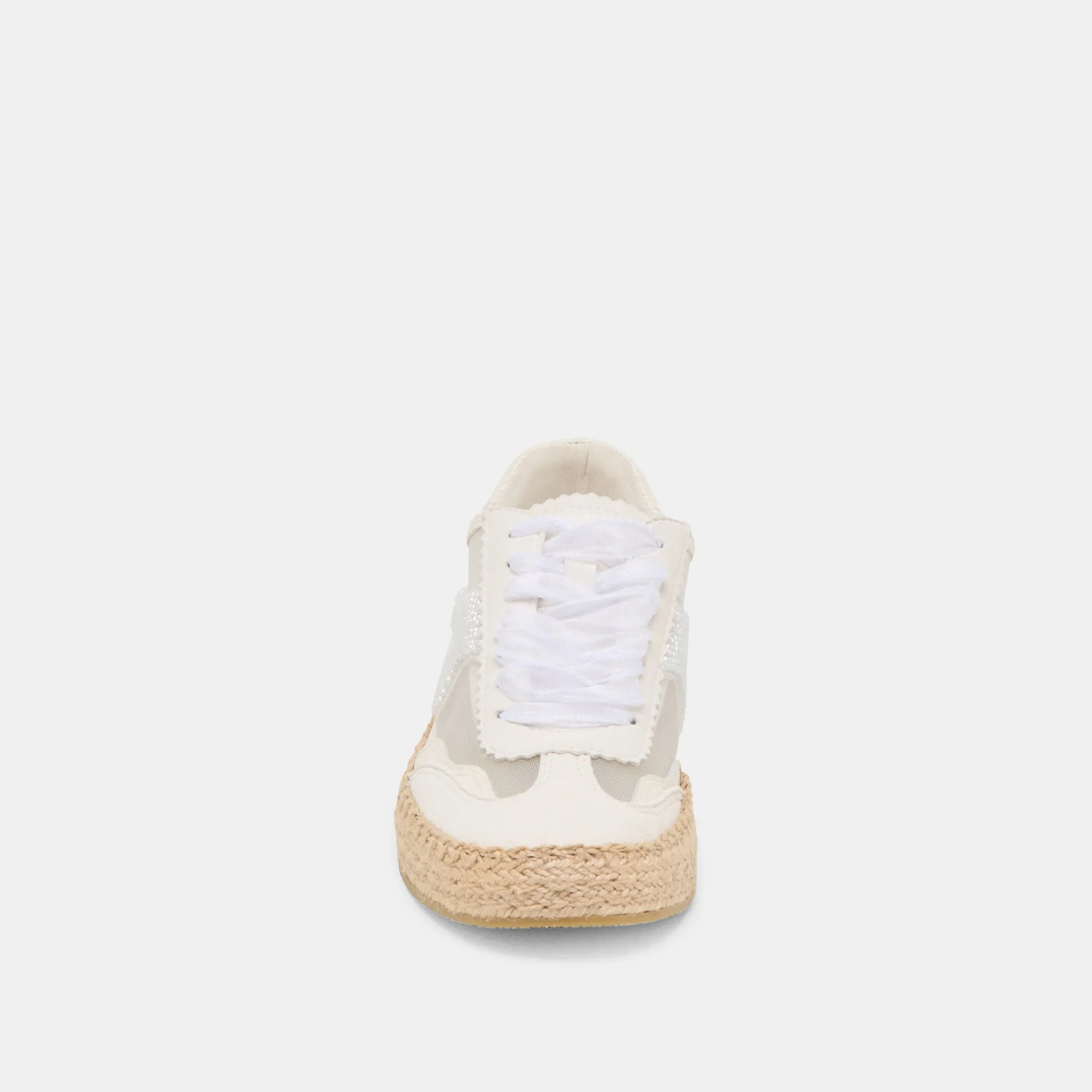 HINWEIS ESPADRILLE PERLEN SNEAKER WEIßES MESH
