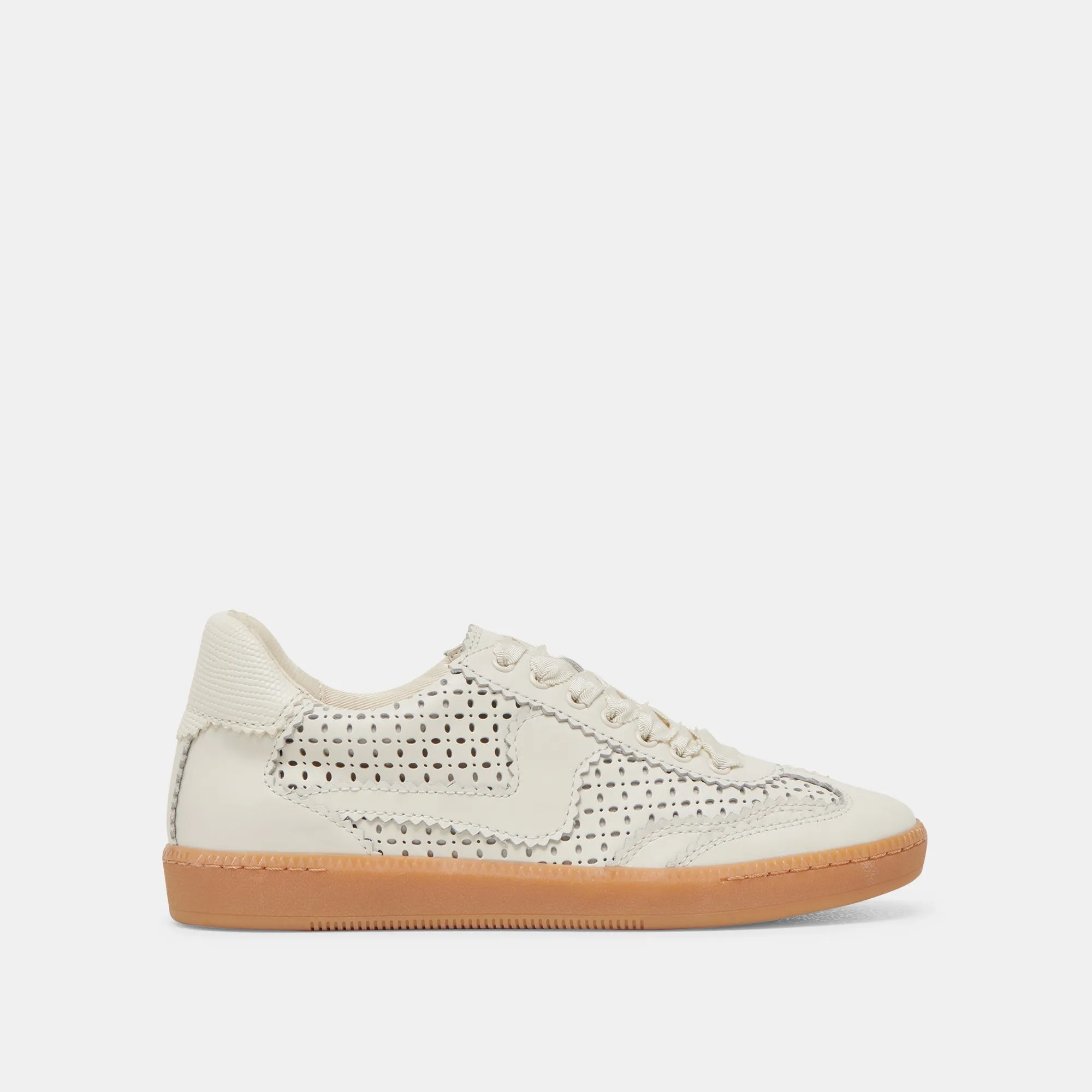 HINWEIS EYELET PERF SNEAKERS WEISSES LEDER