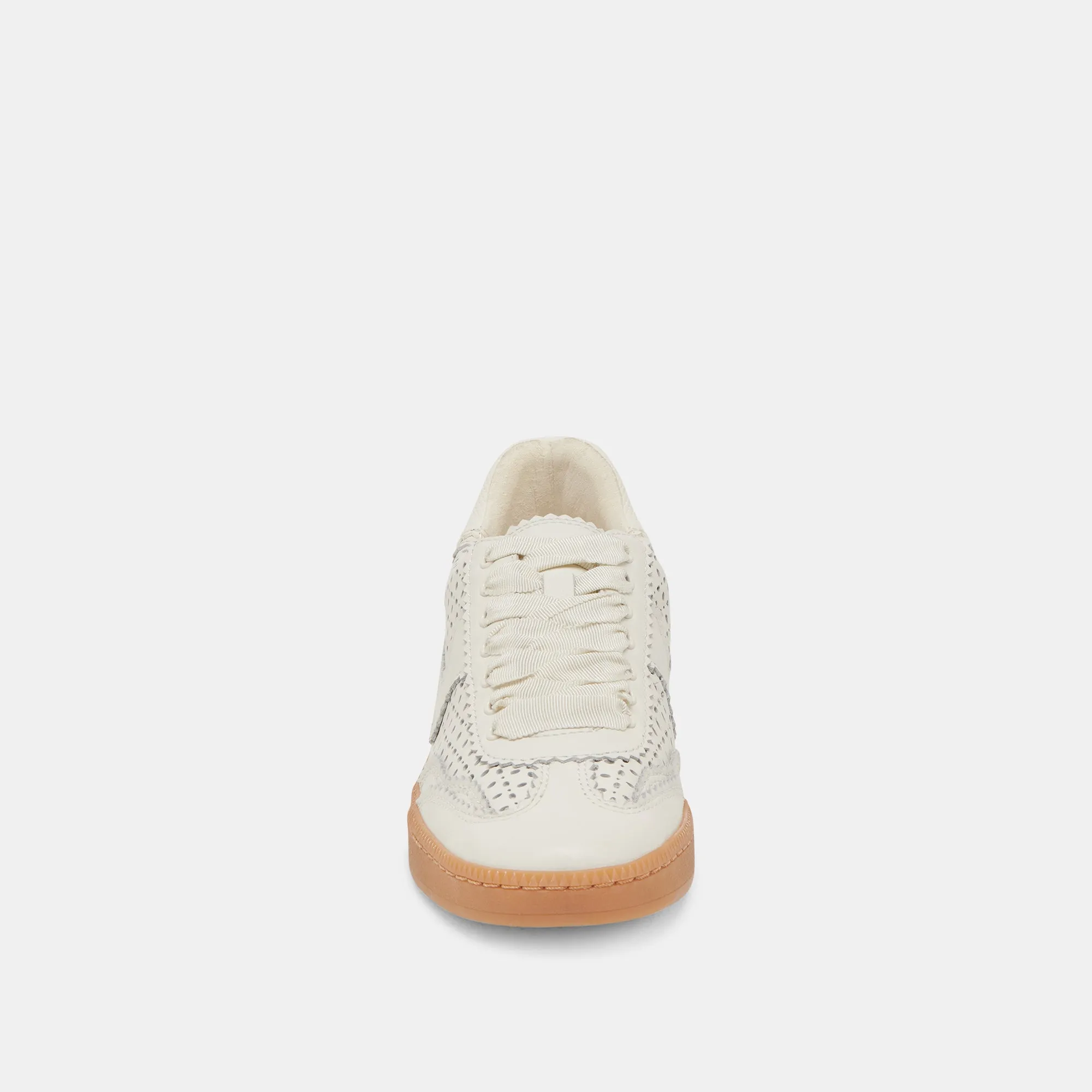 HINWEIS EYELET PERF SNEAKERS WEISSES LEDER