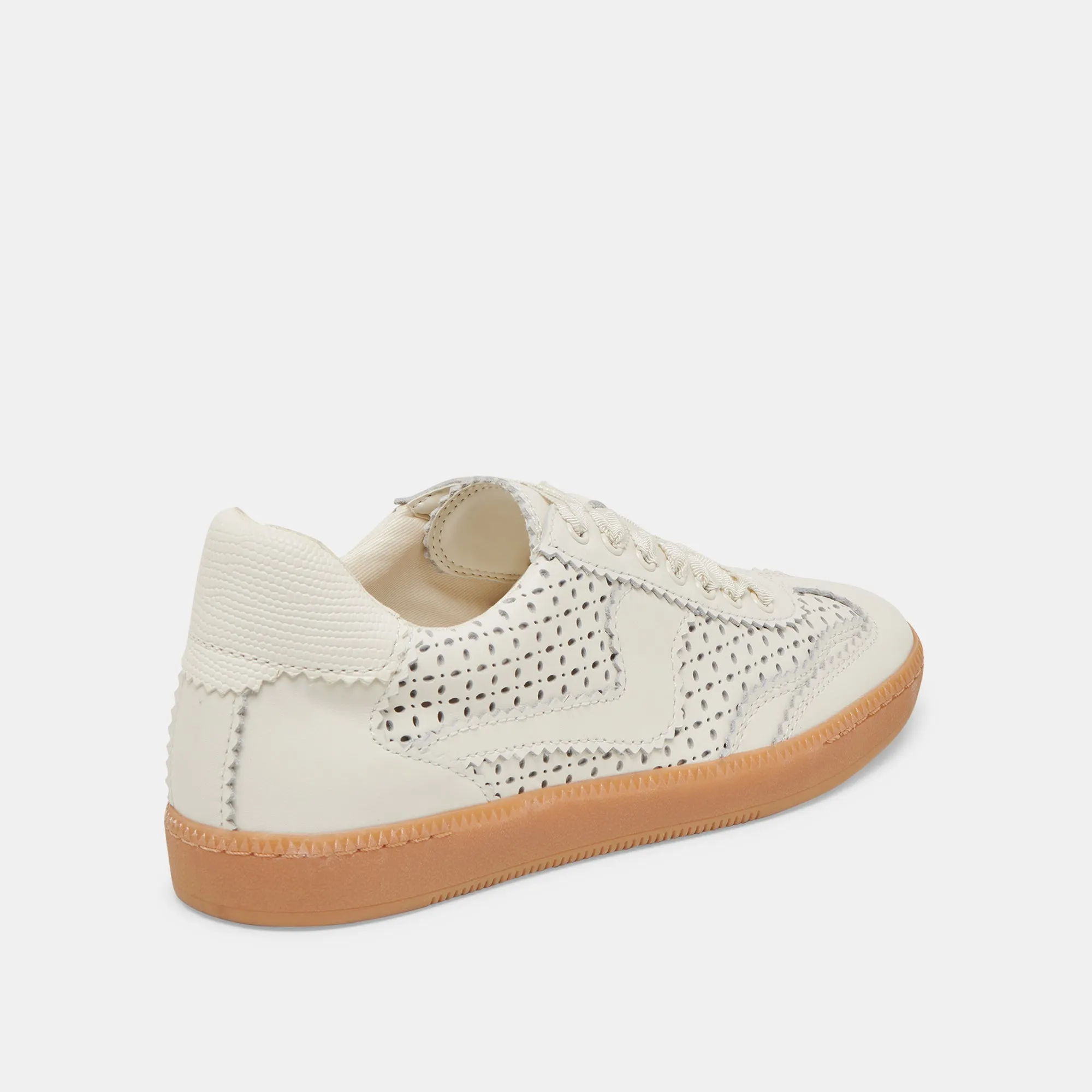 HINWEIS EYELET PERF SNEAKERS WEISSES LEDER