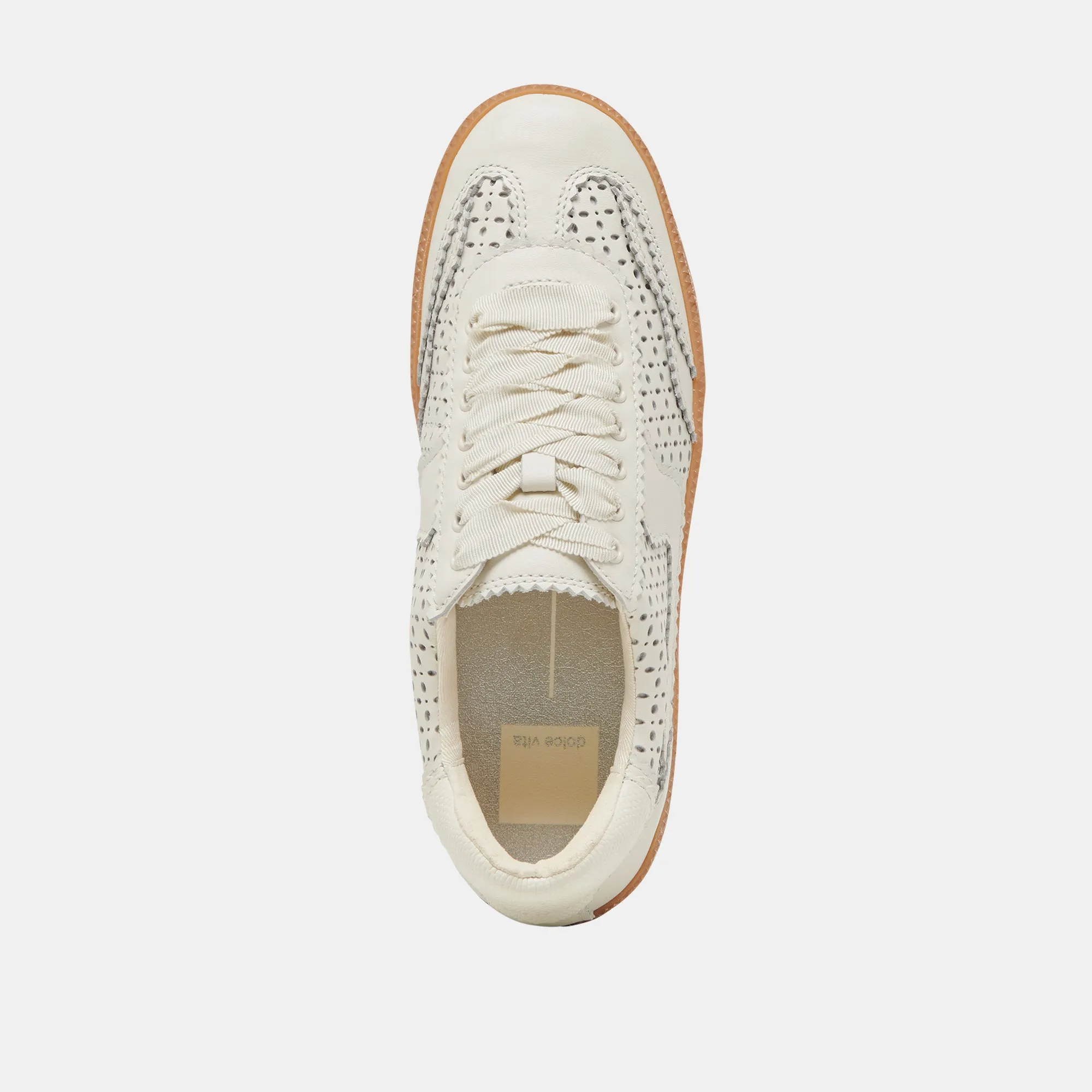 HINWEIS EYELET PERF SNEAKERS WEISSES LEDER