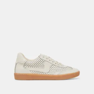 HINWEIS EYELET PERF SNEAKERS WEISSES LEDER