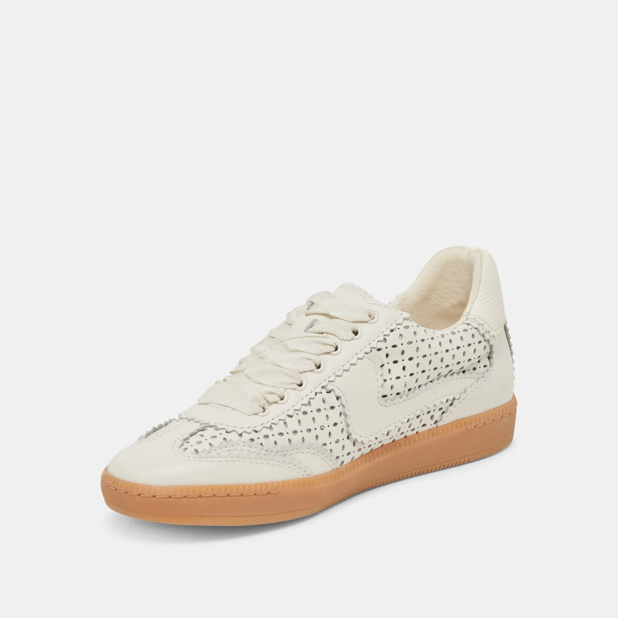 HINWEIS EYELET PERF SNEAKERS WEISSES LEDER
