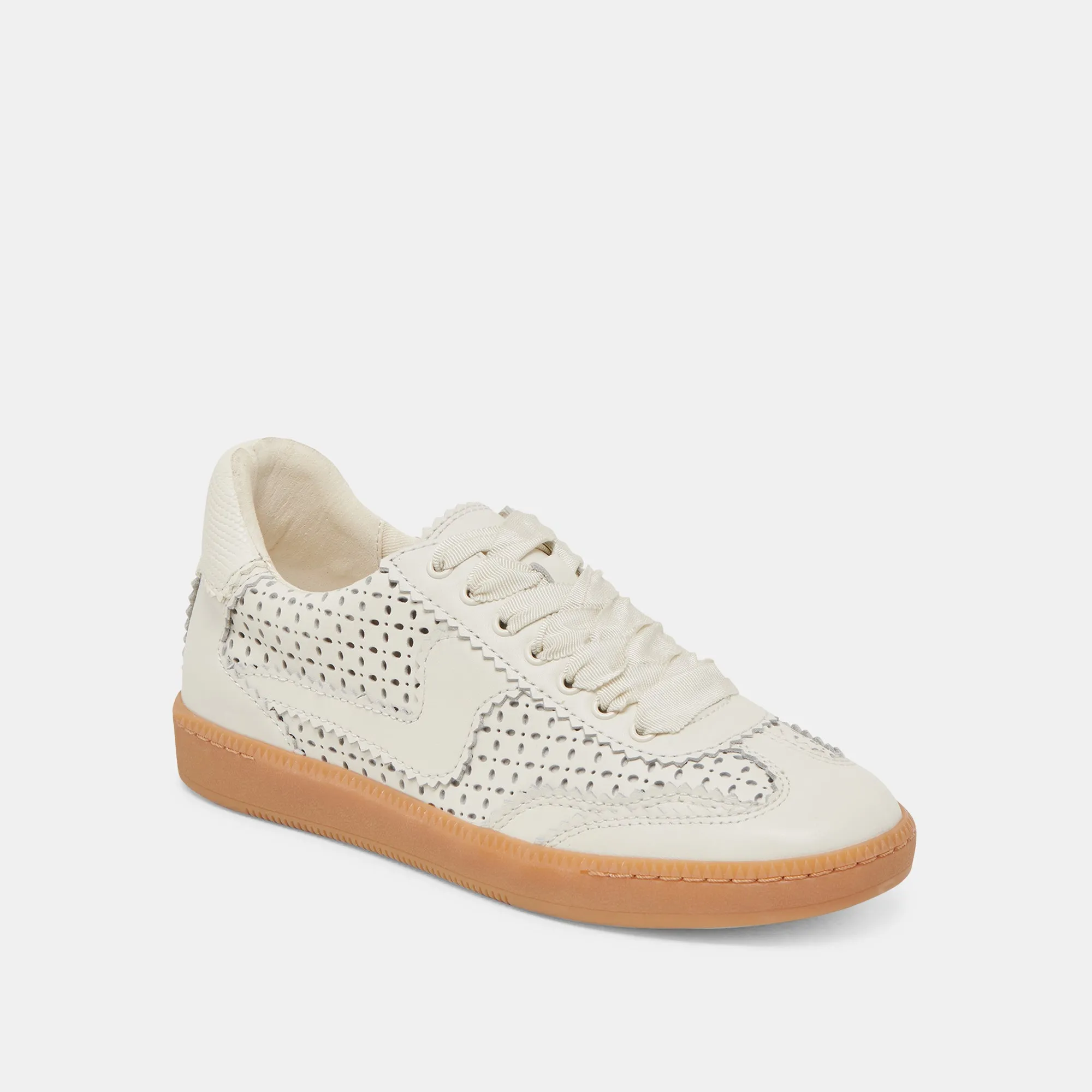 HINWEIS EYELET PERF SNEAKERS WEISSES LEDER