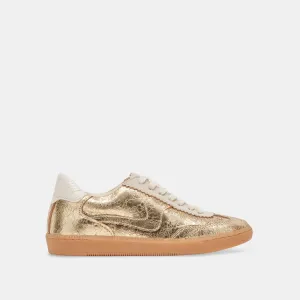 HINWEIS BREITE SNEAKERS GOLD LEDER MIT VINTAGE-EFFEKT