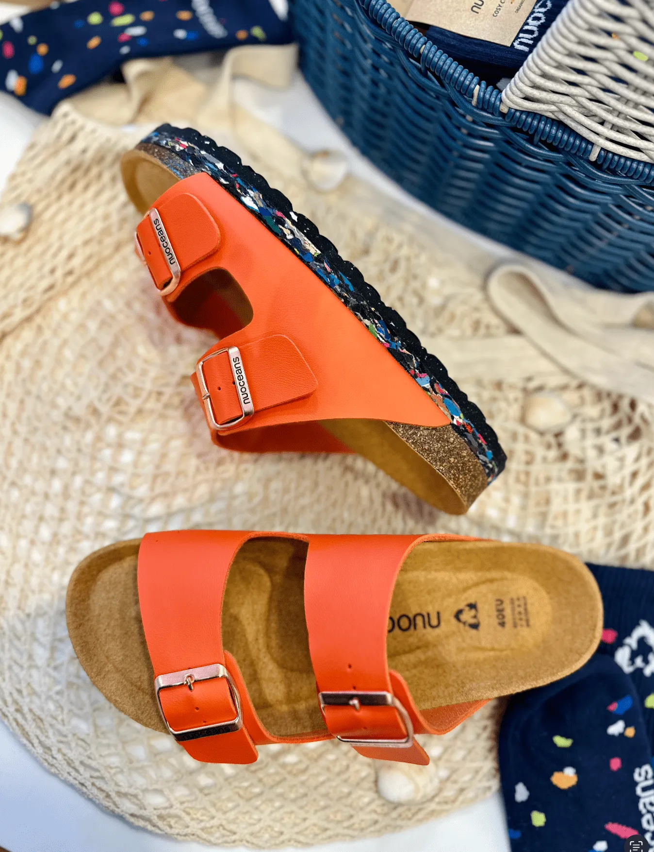 Nuo Recycelte Flipflop & Kork-Sandalen mit Schnalle | Tropic