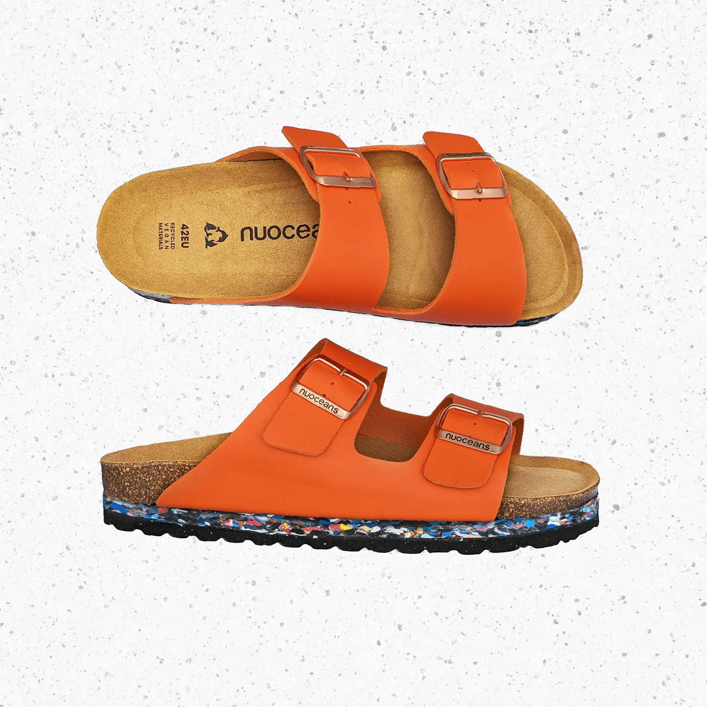 Nuo Recycelte Flipflop & Kork-Sandalen mit Schnalle | Tropic