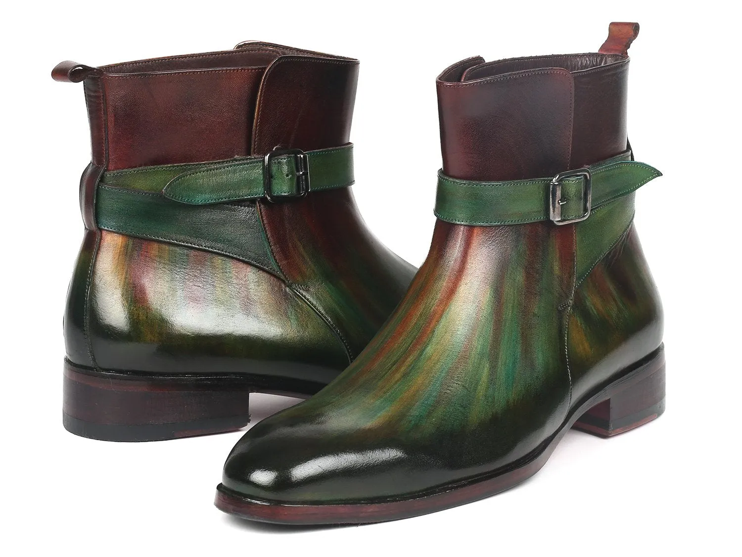 Paul Parkman Schuhe Paul Parkman Herren-Jodhpur-Stiefel in Grün & Bordeaux