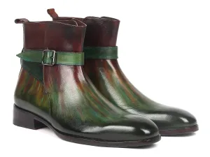 Paul Parkman Schuhe Paul Parkman Herren-Jodhpur-Stiefel in Grün & Bordeaux