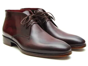 Paul Parkman Schuhe Paul Parkman Herren-Leder-Chukka-Stiefel in Braun & Bordeaux