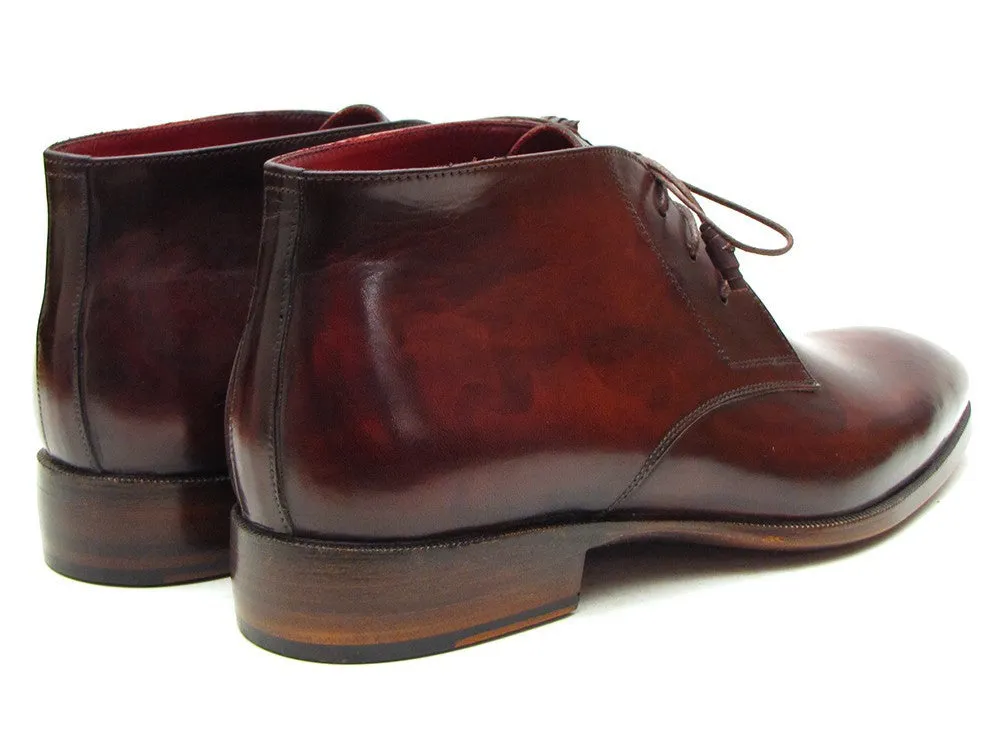 Paul Parkman Schuhe Paul Parkman Herren-Leder-Chukka-Stiefel in Braun & Bordeaux