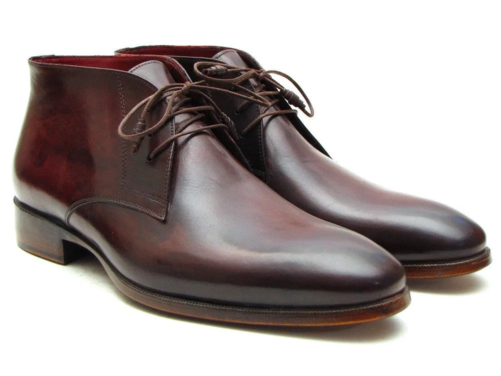 Paul Parkman Schuhe Paul Parkman Herren-Leder-Chukka-Stiefel in Braun & Bordeaux