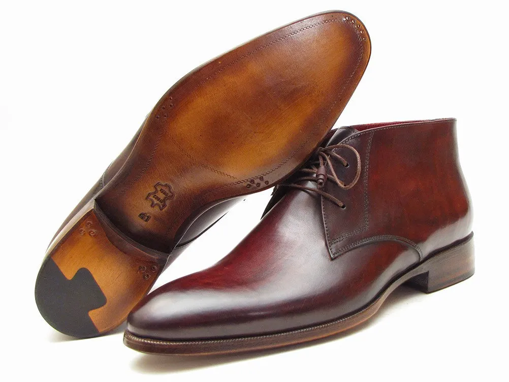 Paul Parkman Schuhe Paul Parkman Herren-Leder-Chukka-Stiefel in Braun & Bordeaux