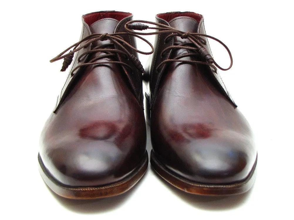 Paul Parkman Schuhe Paul Parkman Herren-Leder-Chukka-Stiefel in Braun & Bordeaux