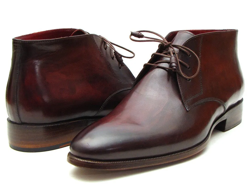 Paul Parkman Schuhe Paul Parkman Herren-Leder-Chukka-Stiefel in Braun & Bordeaux
