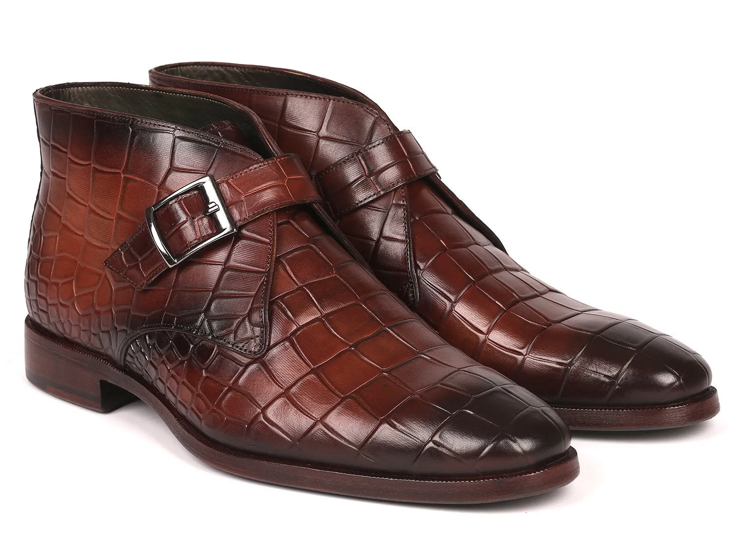 Paul Parkman Schuhe Paul Parkman Herren Einfache Mönchsriemen Knöchelstiefel in Braun