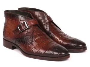 Paul Parkman Schuhe Paul Parkman Herren Einfache Mönchsriemen Knöchelstiefel in Braun