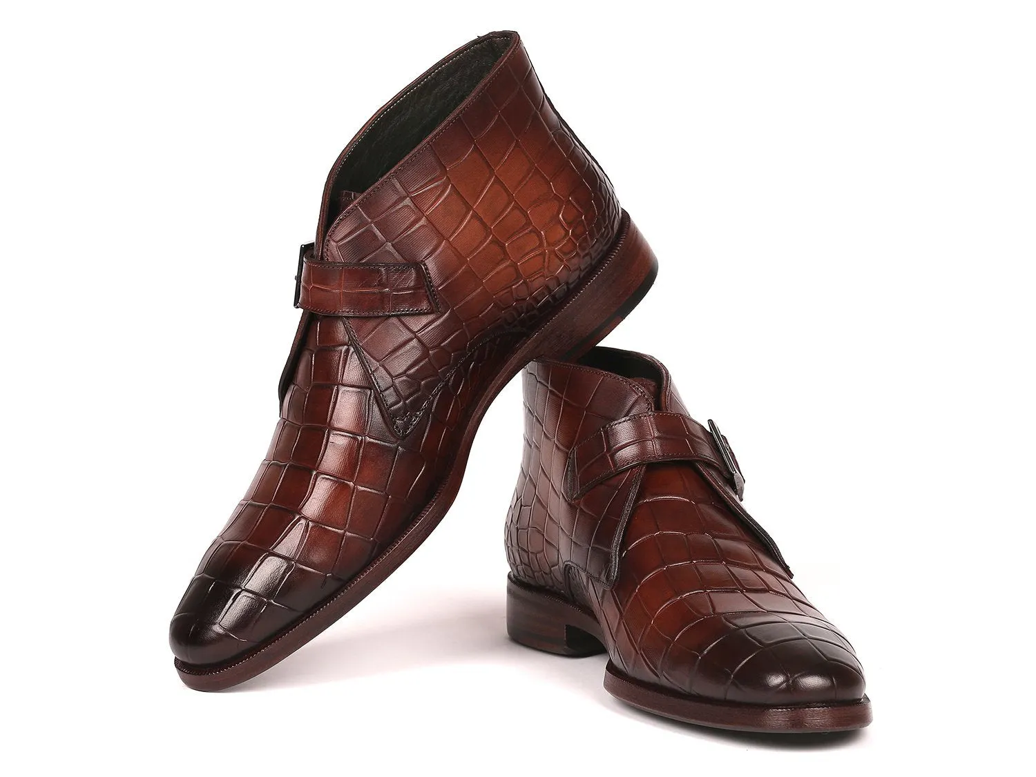 Paul Parkman Schuhe Paul Parkman Herren Einfache Mönchsriemen Knöchelstiefel in Braun