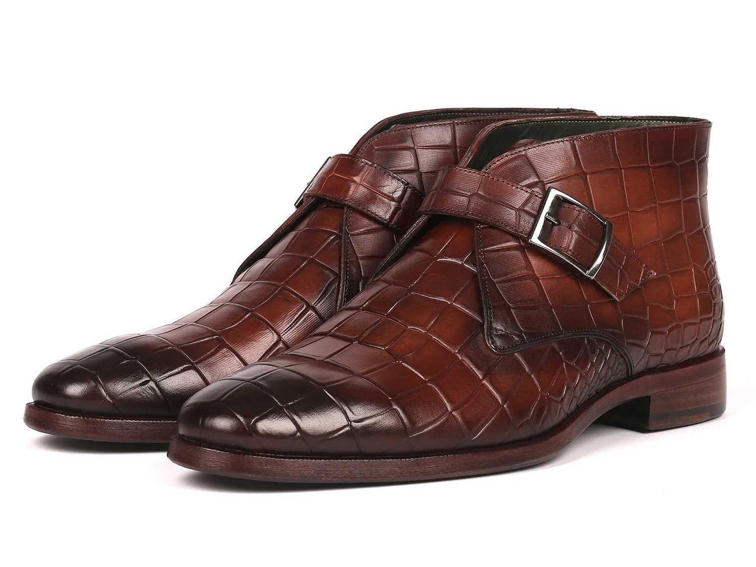 Paul Parkman Schuhe Paul Parkman Herren Einfache Mönchsriemen Knöchelstiefel in Braun