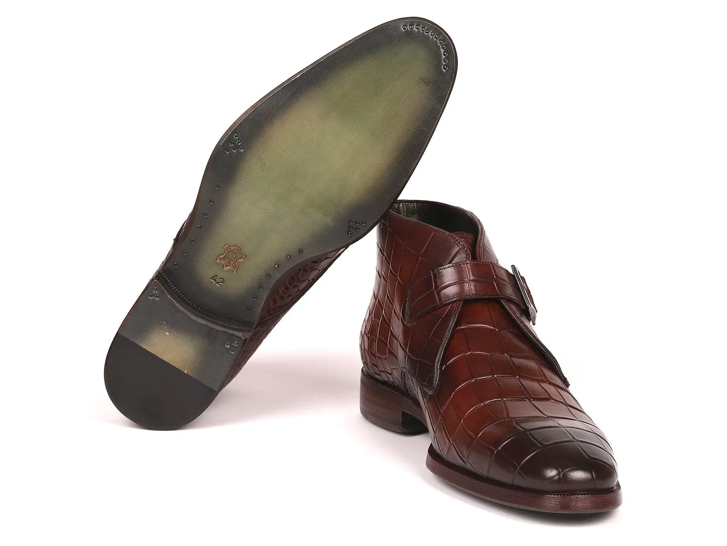 Paul Parkman Schuhe Paul Parkman Herren Einfache Mönchsriemen Knöchelstiefel in Braun