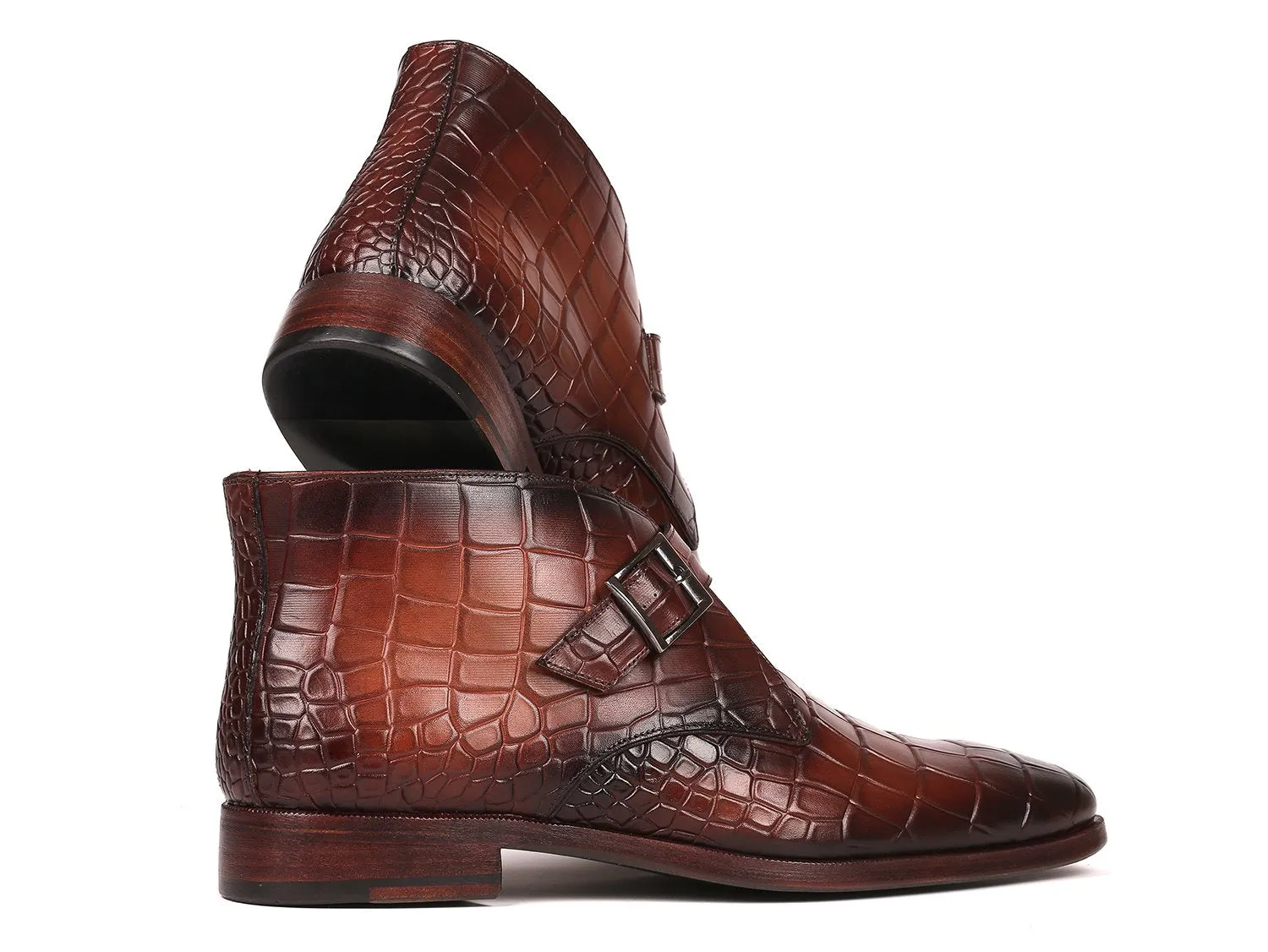 Paul Parkman Schuhe Paul Parkman Herren Einfache Mönchsriemen Knöchelstiefel in Braun