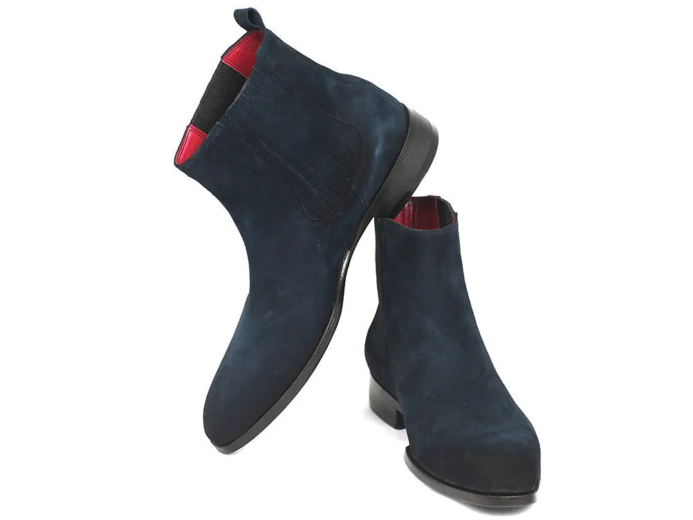Paul Parkman Schuhe Paul Parkman Herren Chelsea Boots aus Wildleder in Marineblau