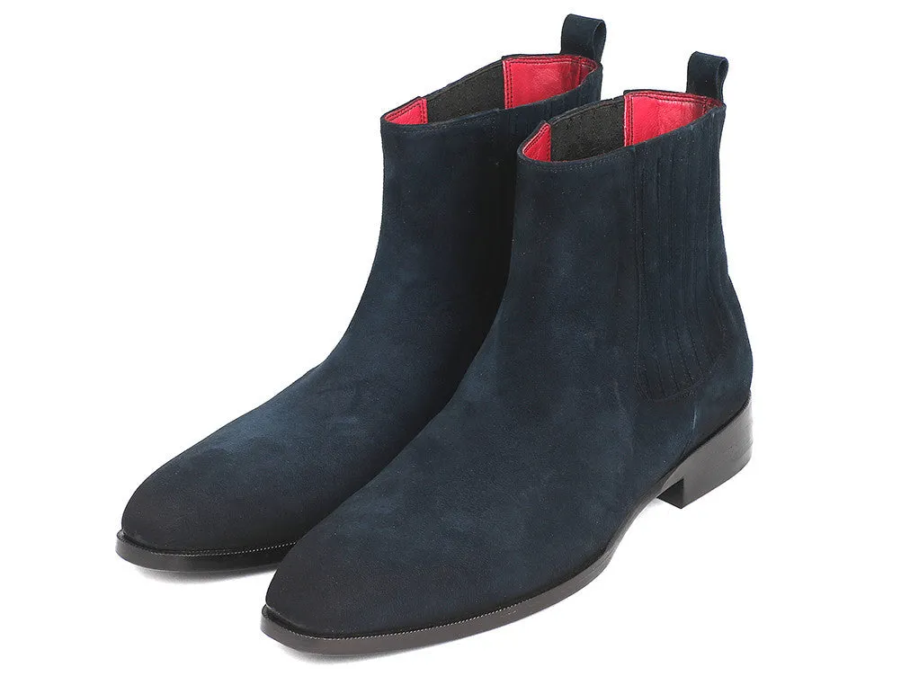 Paul Parkman Schuhe Paul Parkman Herren Chelsea Boots aus Wildleder in Marineblau