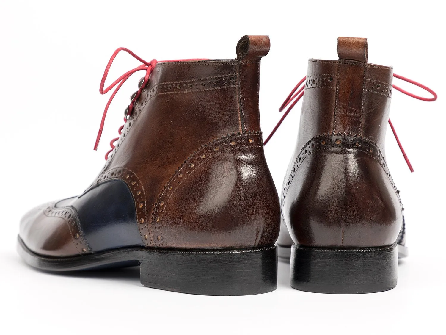 Paul Parkman Schuhe Paul Parkman Herren Wingtip Knöchelstiefel in Braun & Blau