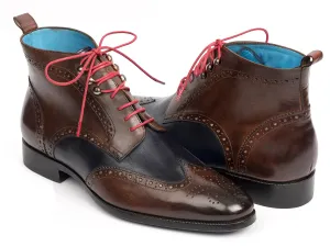 Paul Parkman Schuhe Paul Parkman Herren Wingtip Knöchelstiefel in Braun & Blau