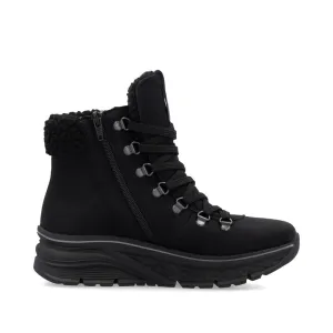 Rieker Schuhe 48034-00 Schwarz Knöchel Schnür-/Reißverschluss RTex