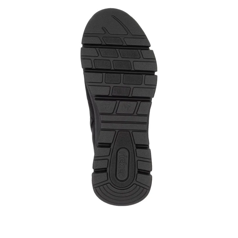 Rieker Schuhe 48034-00 Schwarz Knöchel Schnür-/Reißverschluss RTex