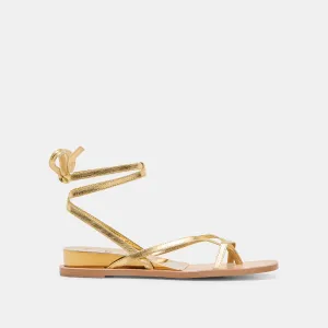 RUDIE SANDALEN DUNKELGOLD METALLIC LEDER