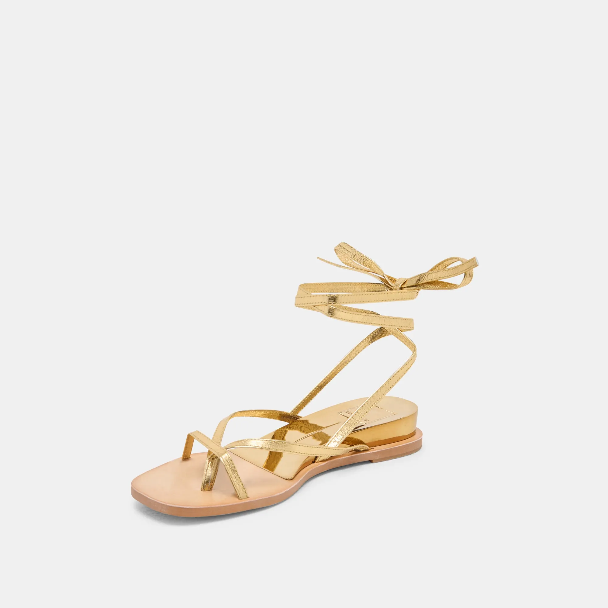 RUDIE SANDALEN DUNKELGOLD METALLIC LEDER
