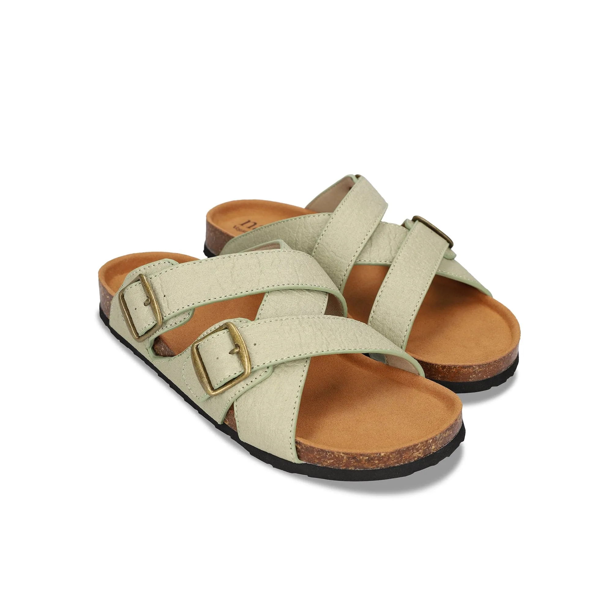 Samet Unisex Piñatex Vegane Ledersandalen | Grün