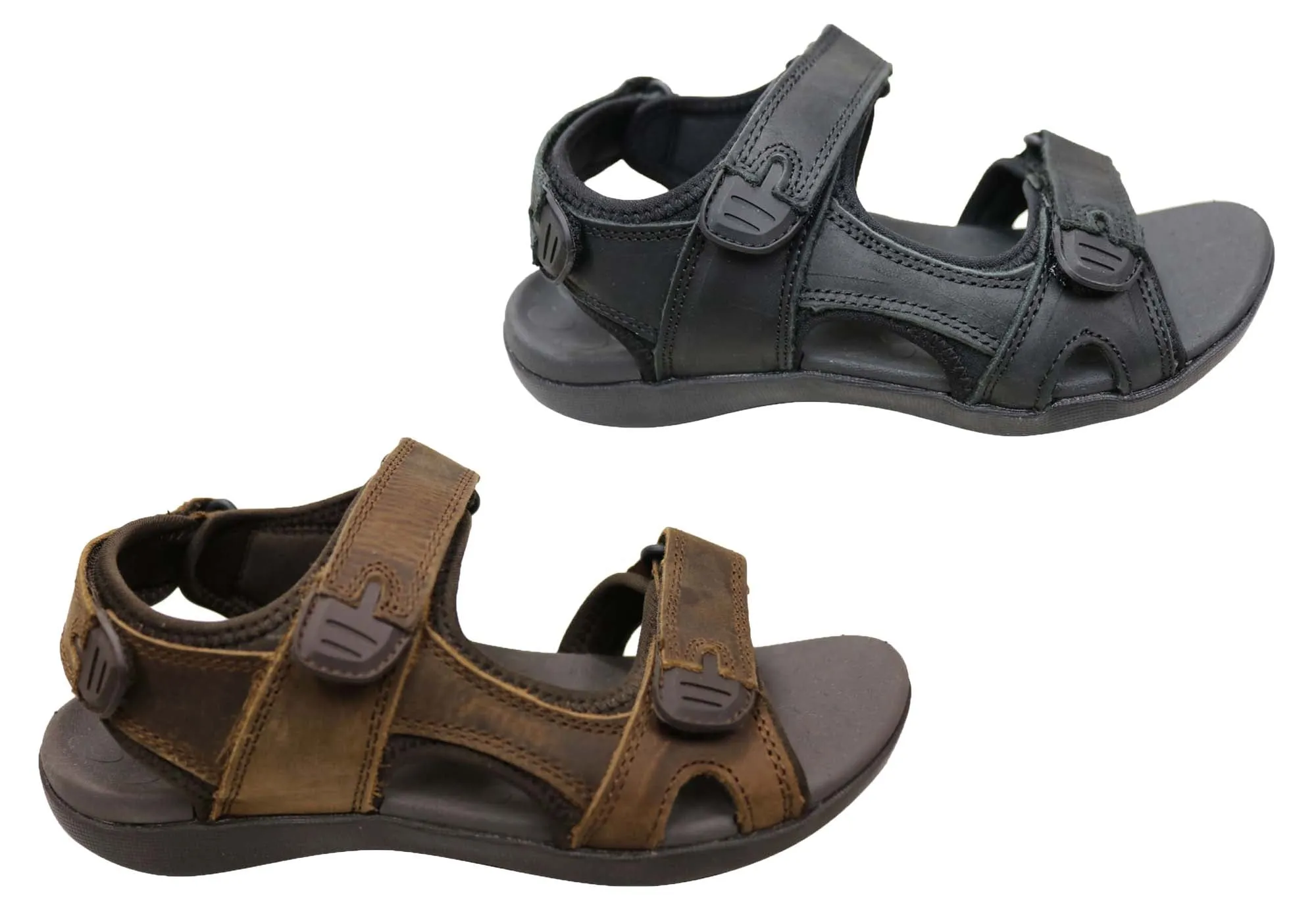Scholl Orthaheel Brody Herren-Sandalen mit unterstützendem Komfort aus Leder Scholl Orthaheel Schuhe