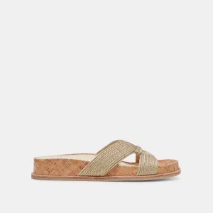 SELDA WEITE SANDALEN GOLD RAFFIA
