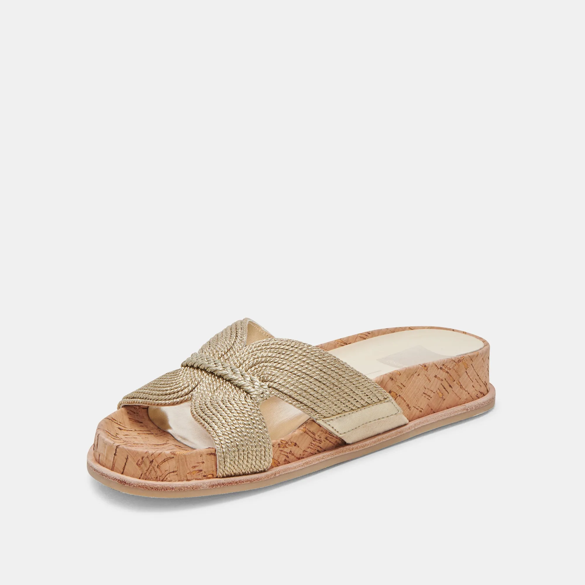 SELDA WEITE SANDALEN GOLD RAFFIA