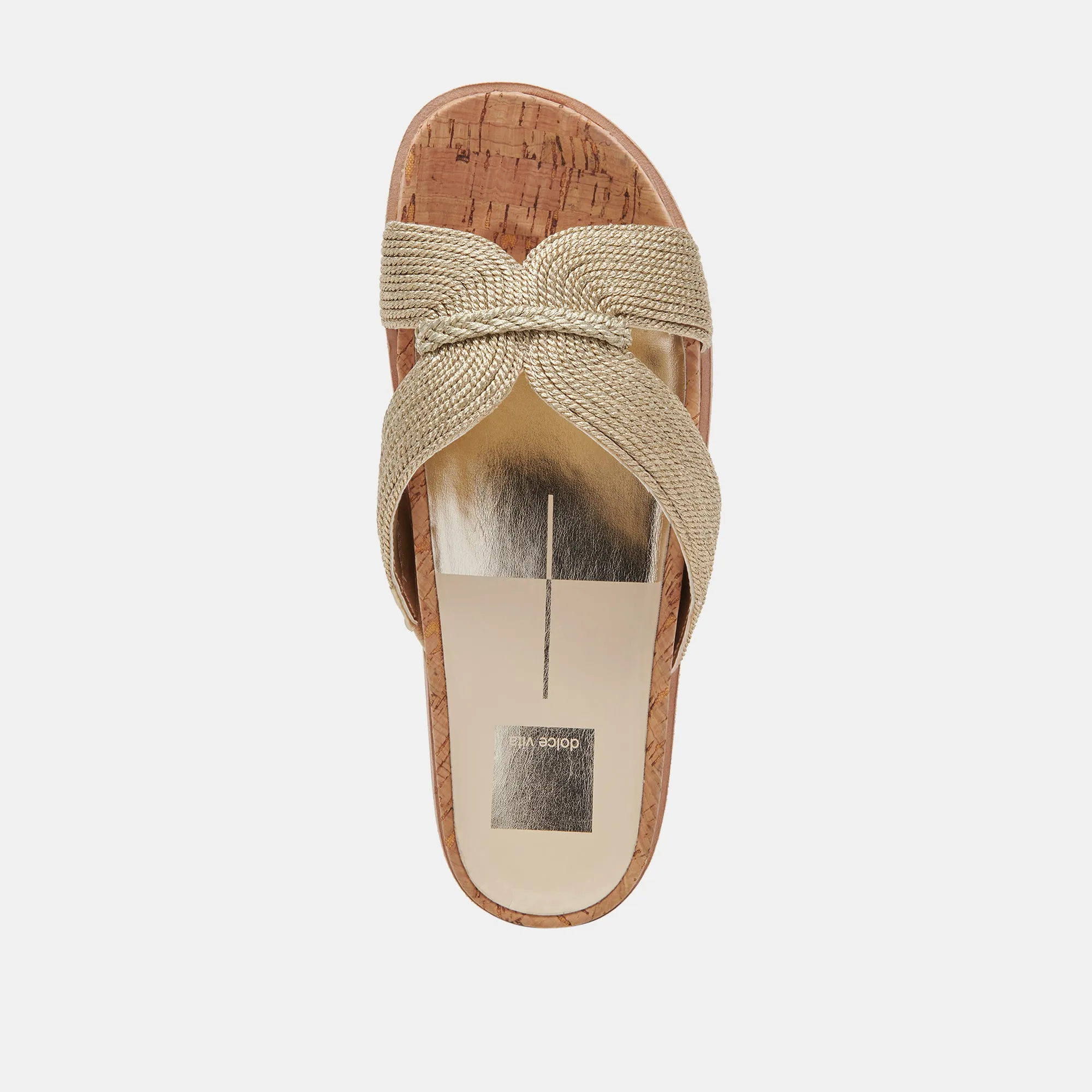 SELDA WEITE SANDALEN GOLD RAFFIA