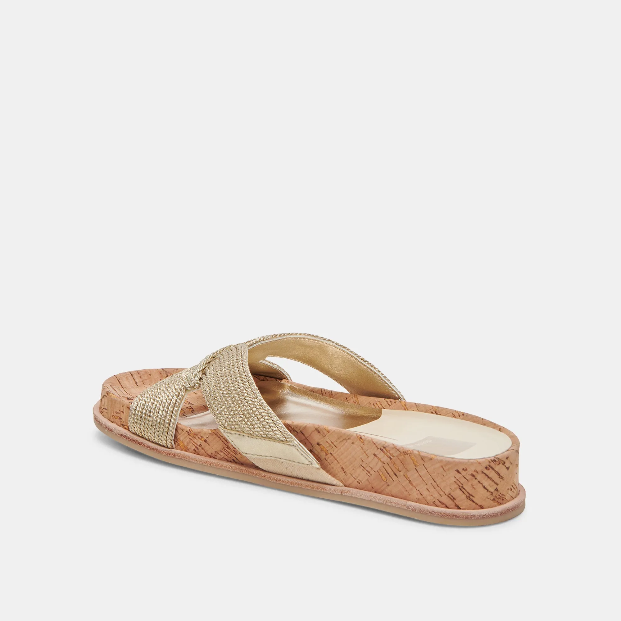 SELDA WEITE SANDALEN GOLD RAFFIA
